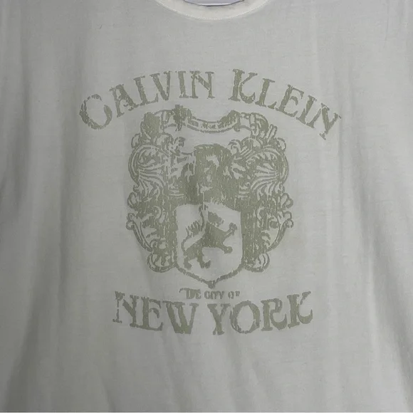 Calvin Klein Men's XL White Graphic Tee Casual Modern Cotton T-Shirt - Picture 2 of 6